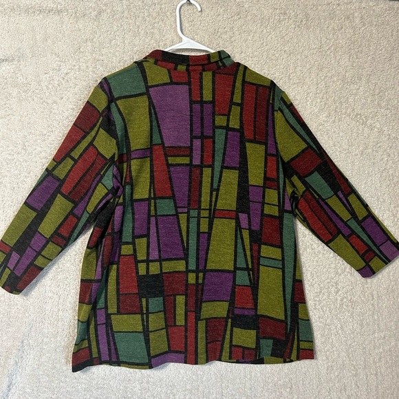 ALI MILES jacket blazer swing 3/4 sleeve geometric print lagenlook X-Large. - Picture 8 of 8